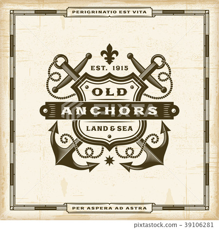 Vintage Old Anchors Label 39106281