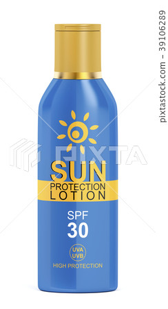Sunscreen lotion on white background Sunscreen lotion on white background 39106289