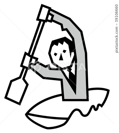 Businessman rowing a canoe 39106660