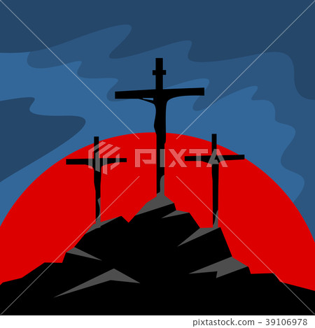 Crucifixion. Three crosses on Calvary. 39106978