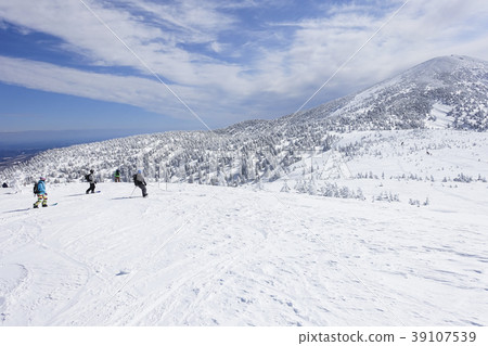 Mt. Hakkoda and Snowboarder Mt. Hakkoda and Snowboarder 39107539