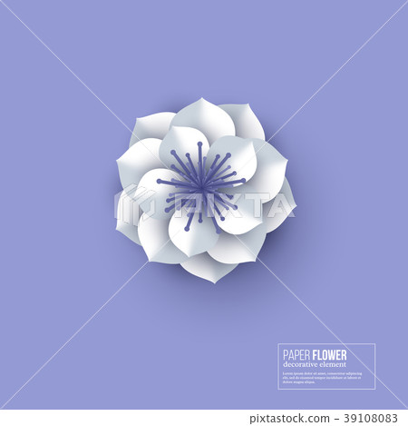 Paper cut flower white color. Paper cut flower white color. 39108083