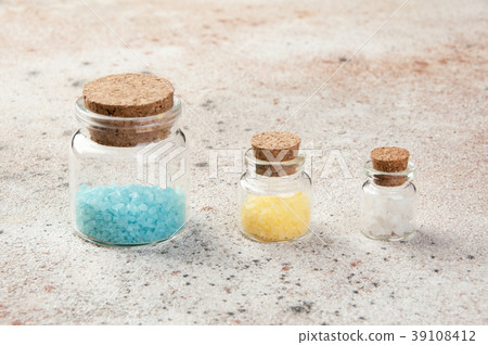 Bath salts in glass bottles Bath salts in glass bottles 39108412