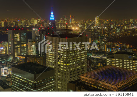 東京西新宿大廈街道夜視圖 東京西新宿大廈街道夜視圖 39110941
