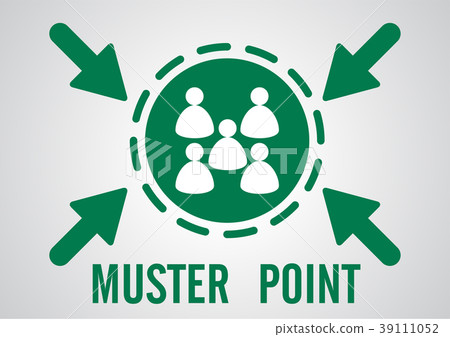 muster point or emergency assembly point banner lo 39111052