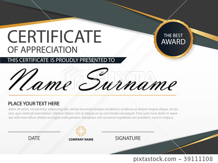 Elegance horizontal certificate with Vector 39111108