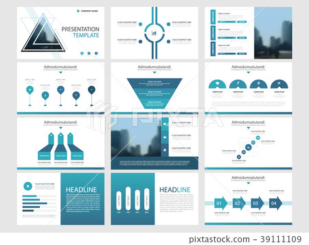 Blue Abstract presentation templates Infographic 39111109