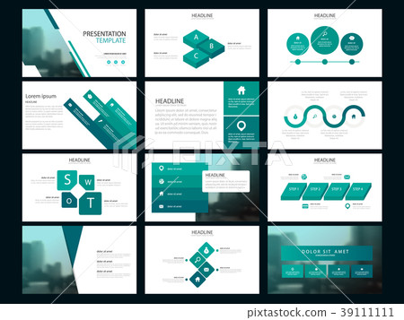 Green Abstract presentation templates Infographic 39111111
