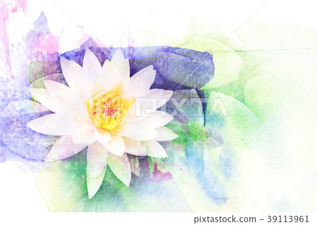 Lotus flower watercolor illustration. Lotus flower watercolor illustration. 39113961