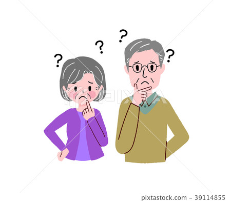 插图素材: 老人 疑问 问题