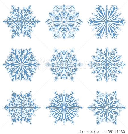 Snowflakes icon collection. Graphic vector modern  39115480