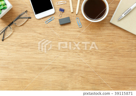 stationary on office desk background concept. stationary on office desk background concept. 39115871