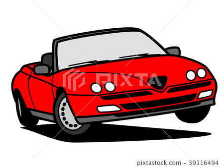 Italian open car red car illustration 39116494
