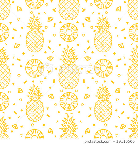 Pineapple fruit seamless pattern background vector - Stock Illustration ...