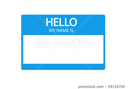 Hello, my name is introduction blue flat label Hello, my name is introduction blue flat label 39116704