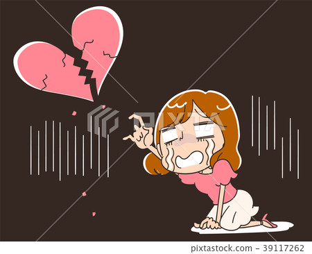 Illustration of a broken hearted woman 39117262