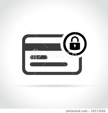 credit card with padlock icon 39117608