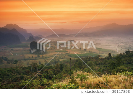 Beautiful landscape view in morning at Phulangka Beautiful landscape view in morning at Phulangka 39117898