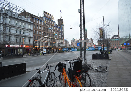 The coldest part of winter in the'center of Copenhagen, Denmark 39118688