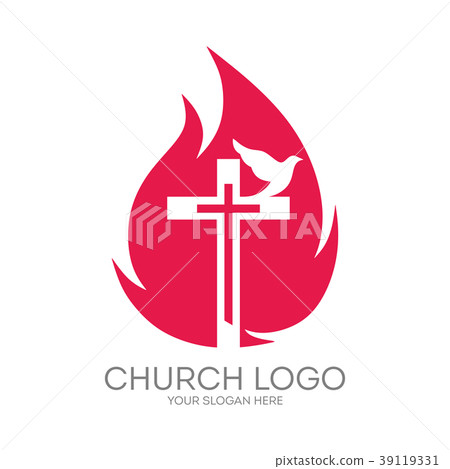 Cross, flames, dove, Pentecost, symbol, icon, holy 39119331
