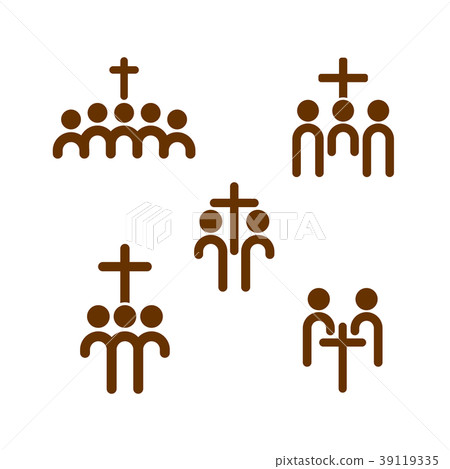 Set of church logo. Christian fellowship icon Set of church logo. Christian fellowship icon 39119335