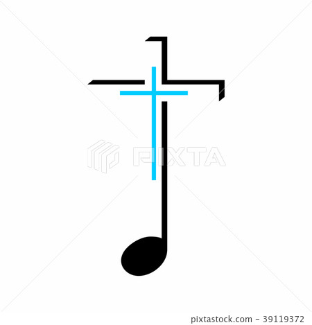 Church logo. Cross on a music note Church logo. Cross on a music note 39119372