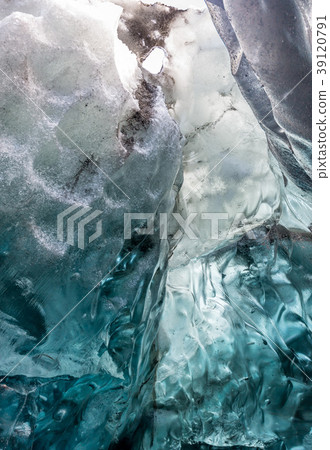 Ice cave, large hole beneath glacier, in Iceland Ice cave, large hole beneath glacier, in Iceland 39120791