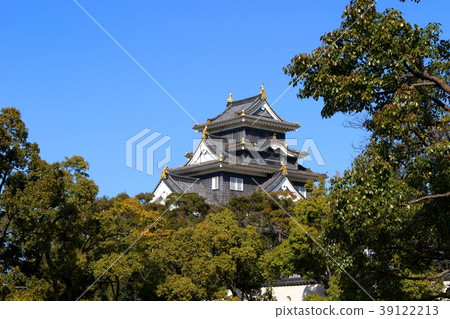 在岡山城堡的城堡塔 在岡山城堡的城堡塔 39122213