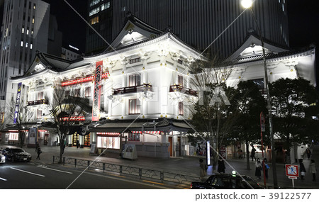 東京都市風景在日本Kabukiza夜視圖 39122577