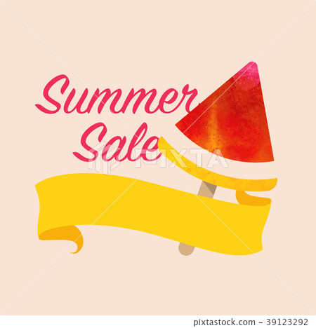 Colorful watercolor vector popsicle summer sale Colorful watercolor vector popsicle summer sale 39123292