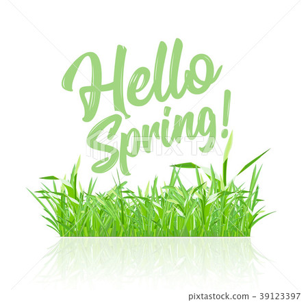 Text message hello spring, on a background of 39123397