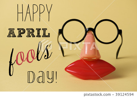 novelty glasses and text happy april fools day 39124594