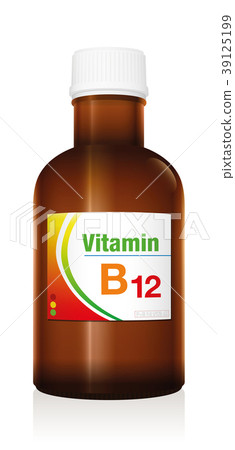 B12 Vitamin Medicine Bottle Vial B12 Vitamin Medicine Bottle Vial 39125199