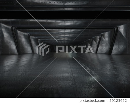 Long dark corridor interior design.3D rendering 39125632