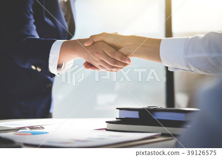 Teamwork process, Image of business team greeting handshake. Suc Teamwork process, Image of business team greeting handshake. Suc 39126575