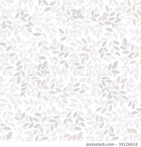 Seamless abstract floral pattern. Gray and white  39126618