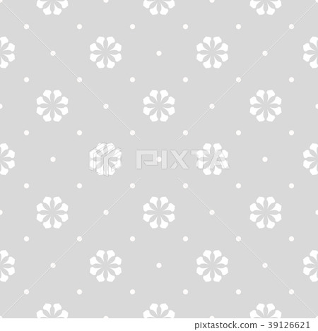 Seamless floral pattern, gray and white ornamen 39126621