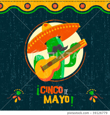Cinco de mayo card of fun mexican mariachi cactus Cinco de mayo card of fun mexican mariachi cactus 39126779