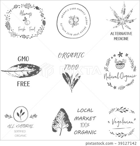 Hand drawn labels and elements collection for 39127142
