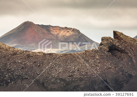 volcanic landscape at Timanfaya National Park volcanic landscape at Timanfaya National Park 39127691