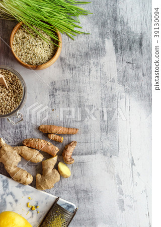 healthy food on the wood table 39130094