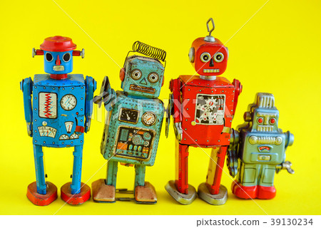 A vintage wind up toy robot 39130234