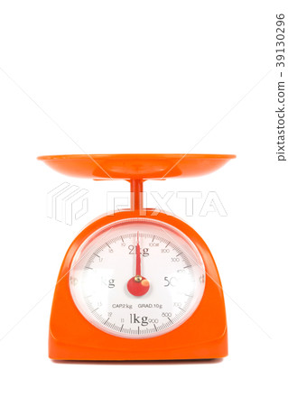 orange steelyard empty on white background 39130296