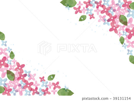 水彩繡球花相框 39131154