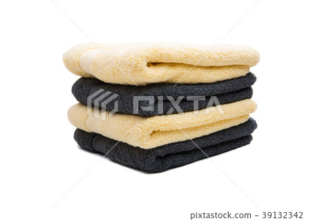 a stack of towels isolated 39132342