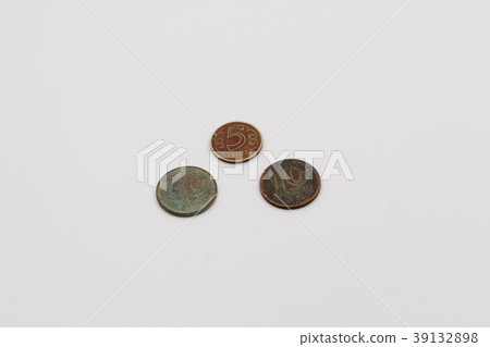 Old coins five and ten tenge. 39132898