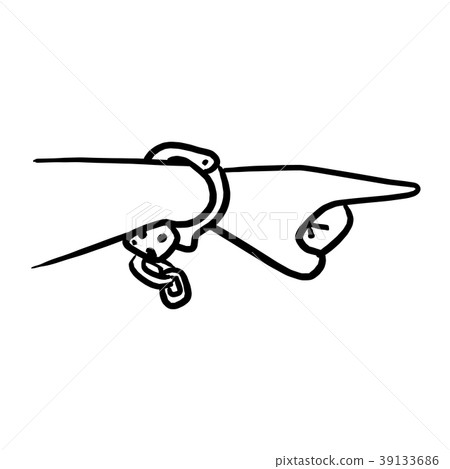 hand with cuff pointing vector illustration sketch 39133686