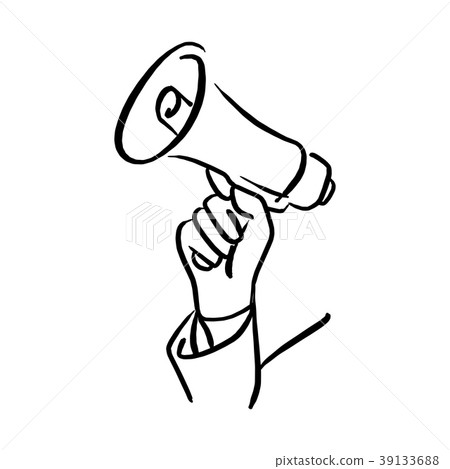 hand of businessman holding megaphone vector 39133688