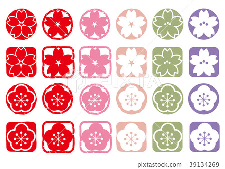 Cherry and plum hanko set Cherry and plum hanko set 39134269