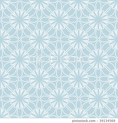 Seamless pattern. Floral stylish background. Blue  39134569